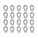20 Pcs Marine Boat HEAVY DUTY T316 Stainless Steel 1/4" Thimble Wire Rope Chain Anchor