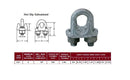 2 Pc Galvanized Drop Forged Steel 3/4" Wire Rope Clips Marine Cable Clamps