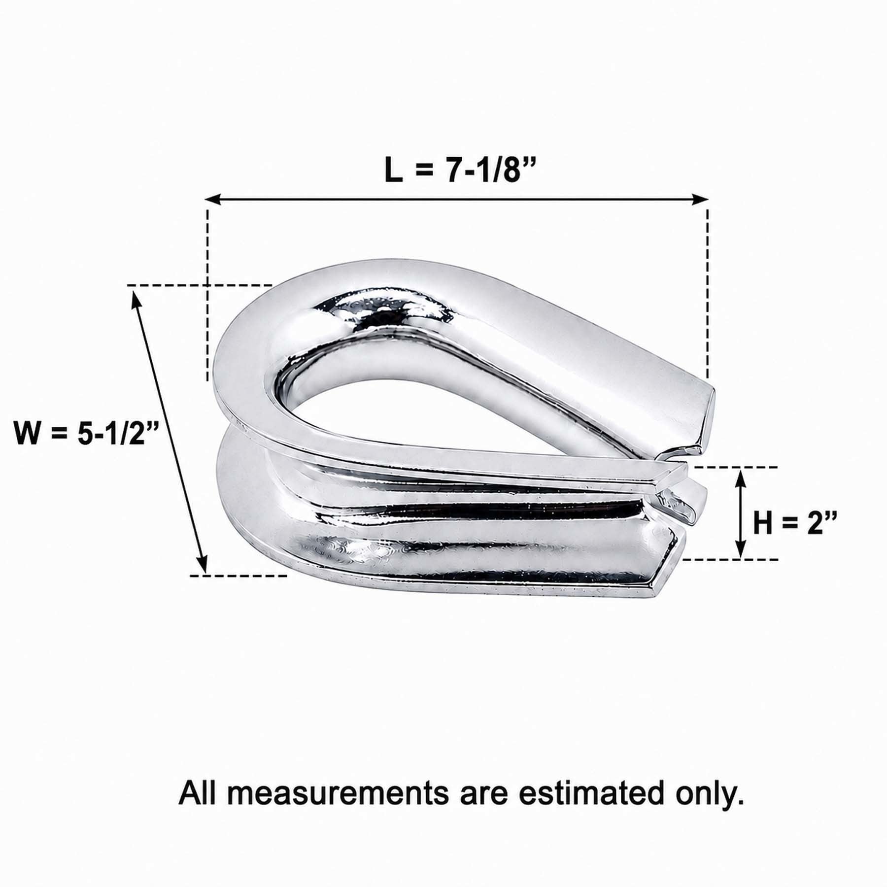 Marine HEAVY DUTY T316 Stainless Steel 1-1/8"-1-1/4" Thimble Wire Rope Chain Anchor