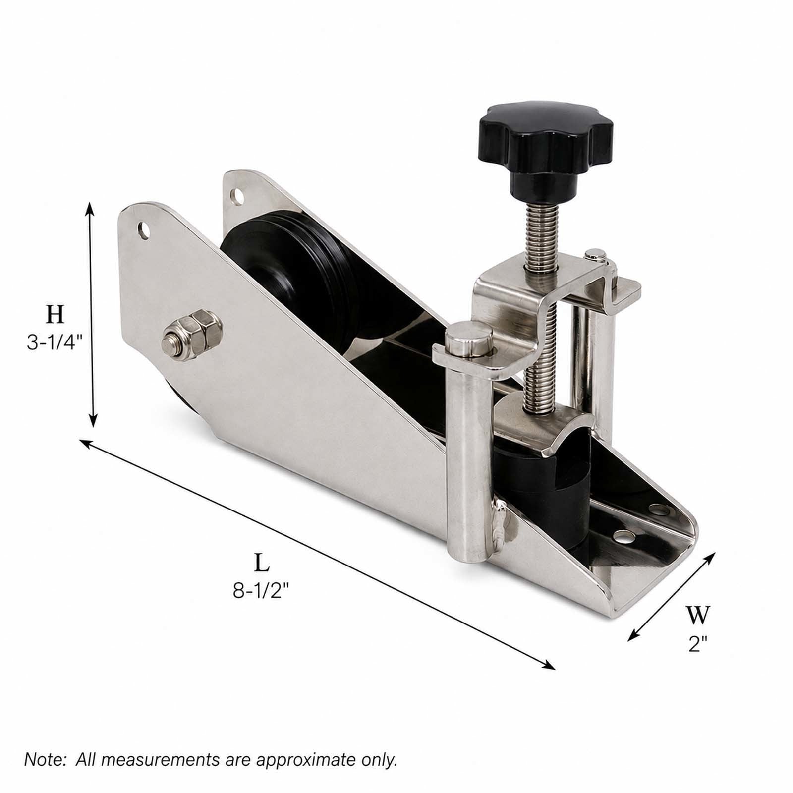 Boat Marine Grade T316 Stainless Steel 8-1/2" x 2" Bow Roller with Anchor Blocking Device