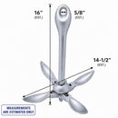 7 Lbs (3.2 KG) Hot Dipped Galvanized Folding Grapnel Anchor Boat Yacht Docking