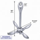 9 Lbs (4 KG) Hot Dipped Galvanized Folding Grapnel Anchor Boat Yacht Docking