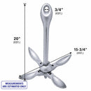 13 Lbs (6 KG) Hot Dipped Galvanized Folding Grapnel Anchor Boat Yacht Docking