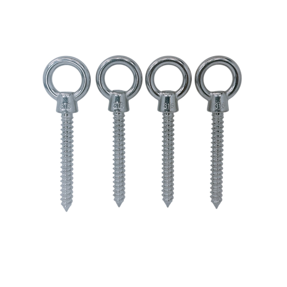4 Pc Marine Boat T316 Stainless Steel 5/8" x 5" Shoulder Lag Eye Bolt Screw Bolt