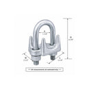 4 Pc Heavy Duty 1" Marine Hot Dipped Galvanized Drop Forged Wire Rope Clip Cable Clamp