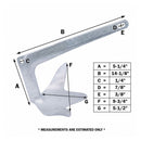 Heavy Duty 2KG (4.4 Lbs) Hot Dipped Galvanized Steel Bruce Anchor Style Boat/Yacht/Sailboat Claw Anchor