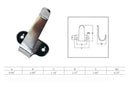 Marine Grade T316 Stainless Steel Side Mount Single Flat Hook for Boat Rigging & Deck Hardware