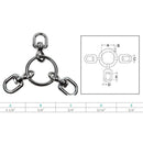 Marine Boat Stainless Steel Ring with 3 Way Swivel Ring, Fishing Tackle Swivel Connector for Rigging, Lines, Hooks, Lures, and Marine Hardware