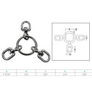 Marine Boat Stainless Steel Ring with 3 Way Swivel Ring, Fishing Tackle Swivel Connector for Rigging, Lines, Hooks, Lures, and Marine Hardware