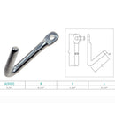Marine Stainless Steel Tack Hook, Heavy Duty Boat Rigging Lifting Hook for Rope, Chain, Cable, Dock Hardware, and Outdoor Use