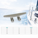 T316 Stainless Steel Flat Top Trimline Dock Cleat for Marine Boat, Rope Tie Down Cleat for Deck, Dock, Yacht, and Mooring Use