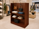 48"W x 24"D x 54"H Shaped Slatwall Gondola Display, Retail Store Floor Display Fixture for Merchandise, Accessories, Tools, Gifts, and Shop Organization