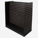 48"W x 24"D x 54"H Shaped Slatwall Gondola Display, Retail Store Floor Display Fixture for Merchandise, Accessories, Tools, Gifts, and Shop Organization
