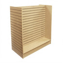 48"W x 24"D x 54"H Shaped Slatwall Gondola Display, Retail Store Floor Display Fixture for Merchandise, Accessories, Tools, Gifts, and Shop Organization