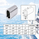 Marine Boat T316 Stainless Steel Wire Rope Oval Sleeves, Crimping Sleeves for Cable Railing, Rigging, Loop Ends, Boat, Dock, and Outdoor Use