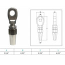 Marine Boat T316 Stainless Steel Swageless Eye Terminal, Cable Rail Railing Wire Rope End Fitting for Deck, Stair, Dock, and Rigging