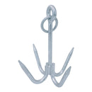 Hot Dipped Galvanized 4-Flute Prong Claws Grapnel Anchor, Marine Boat Anchor for Kayak, Canoe, Dinghy, Docking, and Fishing Use