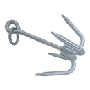Hot Dipped Galvanized 4-Flute Prong Claws Grapnel Anchor, Marine Boat Anchor for Kayak, Canoe, Dinghy, Docking, and Fishing Use
