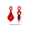 1 Ton Single Sheave Yarding Block Oval Eye Cable Wire Rope Snatch Block Pulley 2,000 Lbs WLL
