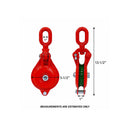 1.5 Ton Single Sheave Yarding Block Oval Eye Cable Wire Rope Snatch Block Pulley 3,000 Lbs WLL
