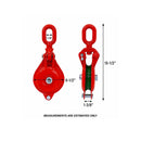 2 Ton Single Sheave Yarding Block Oval Eye Cable Wire Rope Snatch Block Pulley 4,000 Lbs WLL