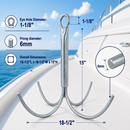 Heavy Duty Galvanized Steel 4-Prong Grapnel Anchor, Boat Anchor for Kayak, Jet Ski, Canoe, Small Watercraft, and Marine Use
