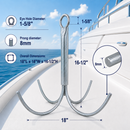 Heavy Duty Galvanized Steel 4-Prong Grapnel Anchor, Boat Anchor for Kayak, Jet Ski, Canoe, Small Watercraft, and Marine Use
