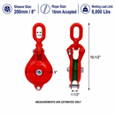 Single Sheave Yarding Block Cable Wire Snatch Block Pulley for Rigging, Towing, Logging, Pulling, and Wire Rope Use
