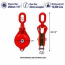 Single Sheave Yarding Block Cable Wire Snatch Block Pulley for Rigging, Towing, Logging, Pulling, and Wire Rope Use