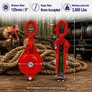 Single Sheave Yarding Block Cable Wire Snatch Block Pulley for Rigging, Towing, Logging, Pulling, and Wire Rope Use