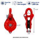 Cable Wire Shackle Pulley, Single Sheave Yarding Block for Wire Rope, Logging, Rigging, Winching, and Towing