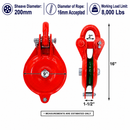 Cable Wire Shackle Pulley, Single Sheave Yarding Block for Wire Rope, Logging, Rigging, Winching, and Towing