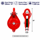 Cable Wire Shackle Pulley, Single Sheave Yarding Block for Wire Rope, Logging, Rigging, Winching, and Towing