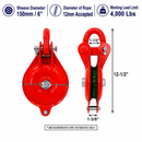 Cable Wire Shackle Pulley, Single Sheave Yarding Block for Wire Rope, Logging, Rigging, Winching, and Towing
