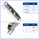 Marine Boat T316 Stainless Steel Anchor Bow Roller, Marine Grade Boat Anchor Roller for Yacht, Docking, and Bow Hardware