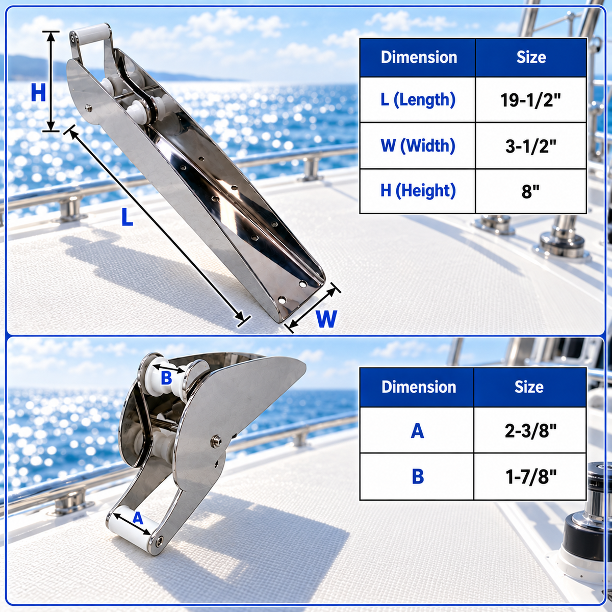 Marine Boat T316 Stainless Steel Anchor Bow Roller, Marine Grade Boat Anchor Roller for Yacht, Docking, and Bow Hardware