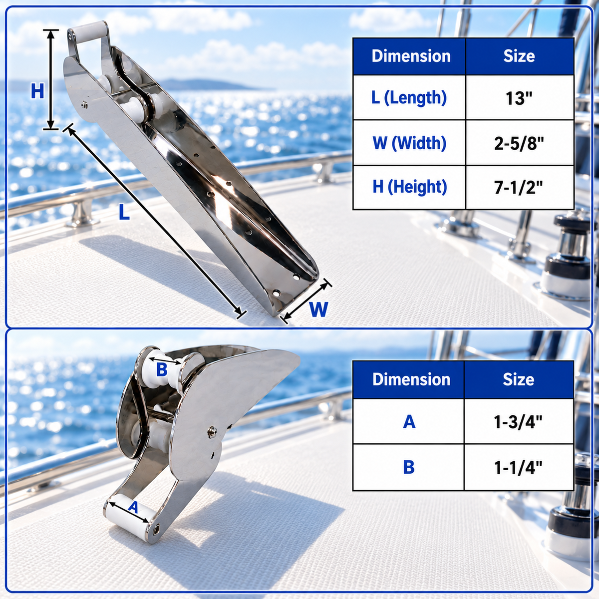 Marine Boat T316 Stainless Steel Anchor Bow Roller, Marine Grade Boat Anchor Roller for Yacht, Docking, and Bow Hardware