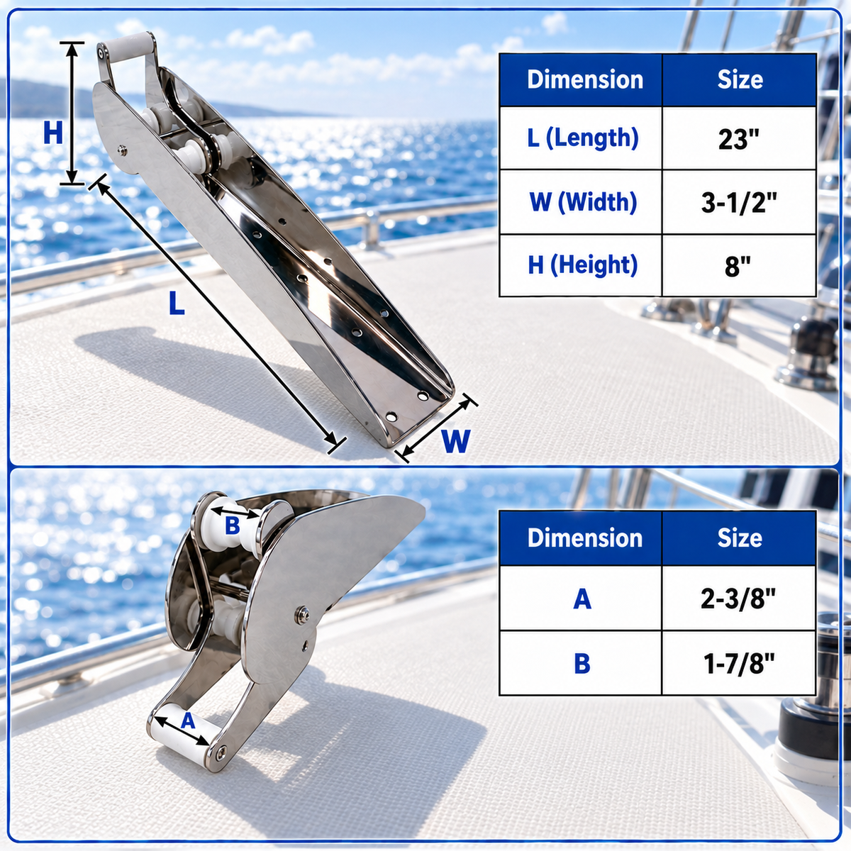 Marine Boat T316 Stainless Steel Anchor Bow Roller, Marine Grade Boat Anchor Roller for Yacht, Docking, and Bow Hardware