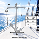 Hot Dipped Galvanized Foldable Admiralty Anchor, Boat Foldable Kedge Anchor for Yacht, Sailboat, Docking, and Mooring