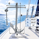 Hot Dipped Galvanized Foldable Admiralty Anchor, Boat Foldable Kedge Anchor for Yacht, Sailboat, Docking, and Mooring