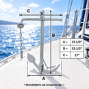 Hot Dipped Galvanized Foldable Admiralty Anchor, Boat Foldable Kedge Anchor for Yacht, Sailboat, Docking, and Mooring