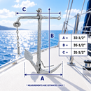 Hot Dipped Galvanized Foldable Admiralty Anchor, Boat Foldable Kedge Anchor for Yacht, Sailboat, Docking, and Mooring