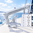 Heavy Duty Hot Dipped Galvanized Steel Bruce Anchor Style Boat Anchor For Yatch
