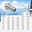 10 Pc Set T316 Stainless Steel Single Shank Ball Swage Fitting Terminal, Cable Wire Rope End Fitting for Marine, Rigging, Railing