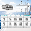 10 Pc Set T316 Stainless Steel Double Shank Ball Swage Fitting Terminal, Cable Wire Rope End Fitting for Marine, Rigging, Railing