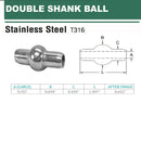 10 Pc Set T316 Stainless Steel Double Shank Ball Swage Fitting Terminal, Cable Wire Rope End Fitting for Marine, Rigging, Railing