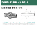 10 Pc Set T316 Stainless Steel Double Shank Ball Swage Fitting Terminal, Cable Wire Rope End Fitting for Marine, Rigging, Railing