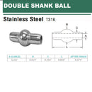 10 Pc Set T316 Stainless Steel Double Shank Ball Swage Fitting Terminal, Cable Wire Rope End Fitting for Marine, Rigging, Railing