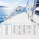 5 Pc Set T316 Stainless Steel Screw Lag Eye Bolt, Marine Boat Lag Thread Eye Screw for Deck, Dock, Wood Post, Rope, Cable