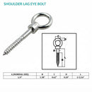 5 Pc Set T316 Stainless Steel Screw Lag Eye Bolt, Marine Boat Lag Thread Eye Screw for Deck, Dock, Wood Post, Rope, Cable